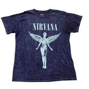 Nirvana Shirt Mens Large In Utero Angel Graphic Band T-Shirt Tee Grunge Rock‎